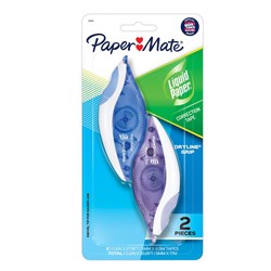 Paper Mate Liquid Paper Correction Tape Dryline Grip Pack Of 2