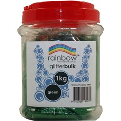 Rainbow Glitter Bulk Jar Green 1kg