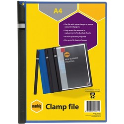 Marbig Spine Clamp File A4 50 Sheet Capacity Blue