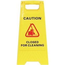Cleanlink A-Frame Safety Sign Closed For Cleaning 320x310x650mm Yellow